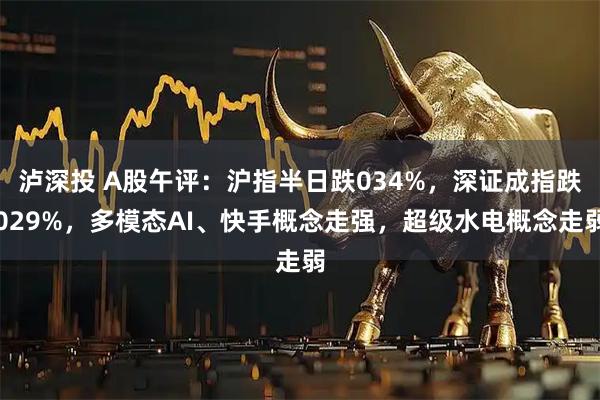 泸深投 A股午评:沪指半日跌034%,深证成指跌029%,多模态AI、快手概念走强,超级水电概念走弱